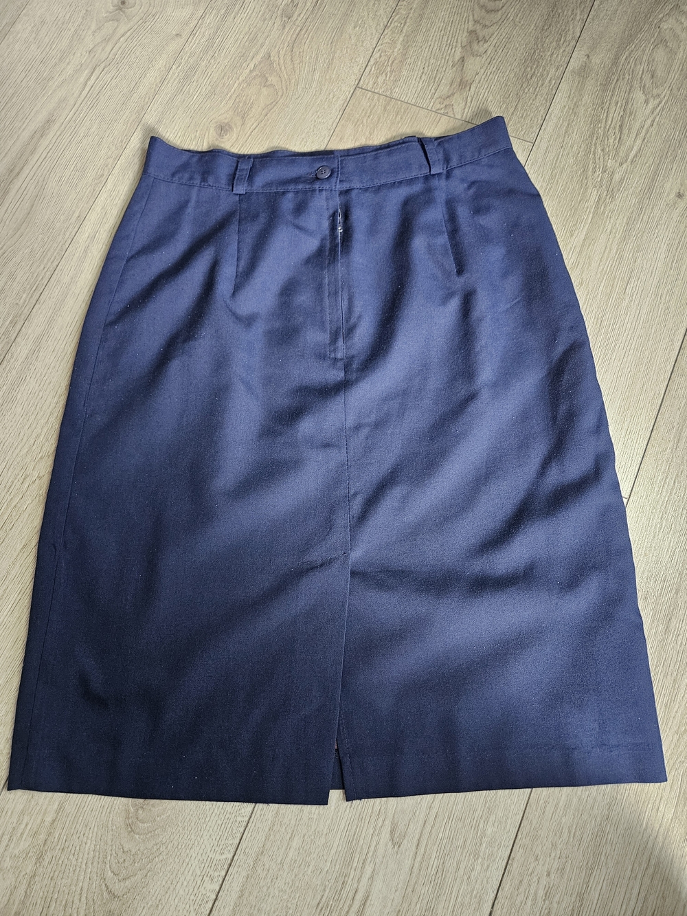 Prologue Navy Blue Pencil Skirt High Waisted Midi Made in Canada Vintage Style🔥